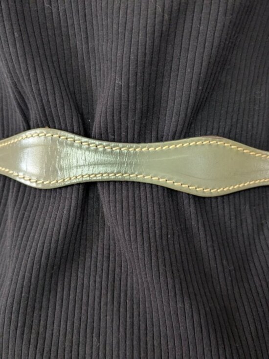 Brushy Creek Vintage green Leather curved Belt  36.5\